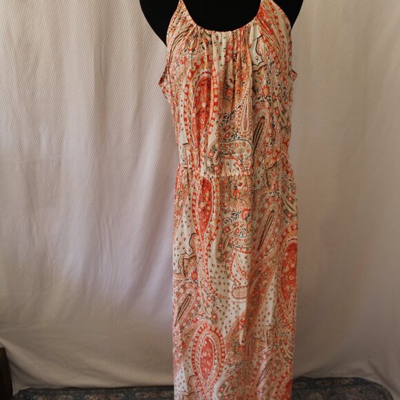 Old Navy Women’s Maxi Long Paisley Summer Sun Dress Size Large NWT's - Picture 3 of 16